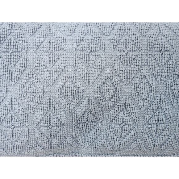 Pier 1 Lumbar Throw Pillow Blue Textured Woven Chunky Raised Minimalist Solid - Picture 2 of 6